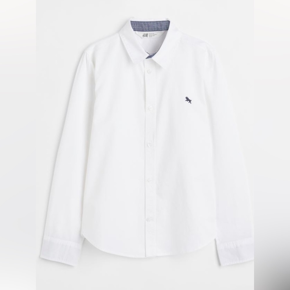 H&M Cotton white boys shirt, size 13-14Y